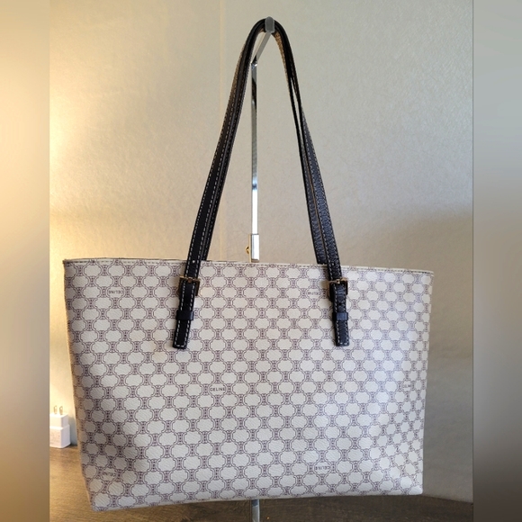 Celine Handbags - 💯 authentic CELINE white macadam tote bag